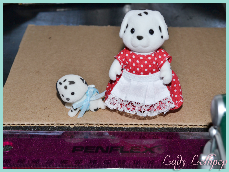 Kennelworth Dalmations helping me measure out the road surface to Sylvanian scale