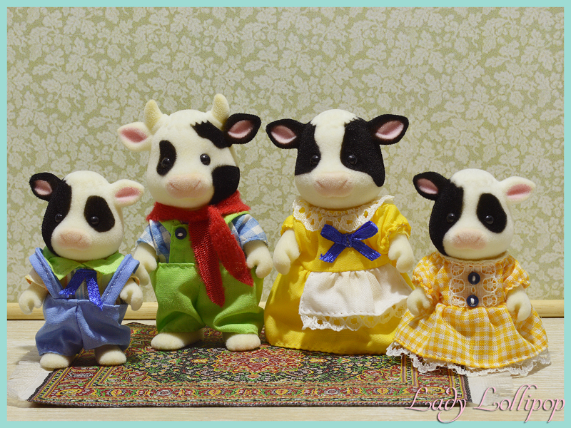 calico critters friesian cow family