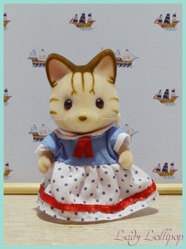 Sylvanian Families Sister Sabrina Sandy Cat from the Seaside Friends Set