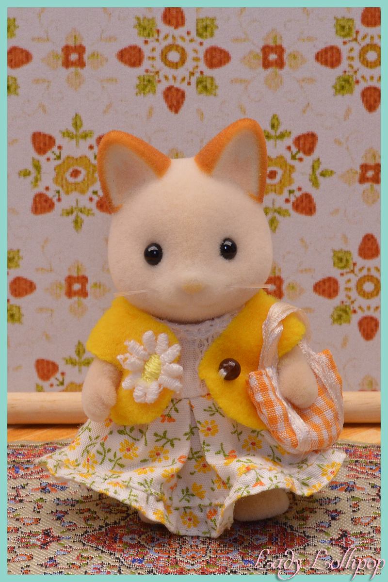 Sylvanian Families Soyokaze Cat sister figure available at the grinpa themepark in Japan