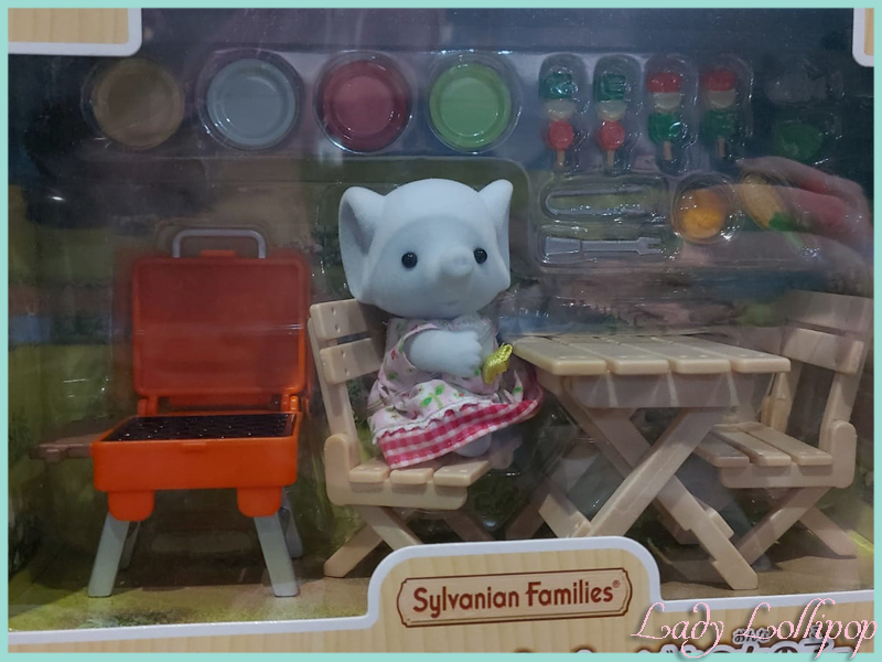 Sylvanian Families Bubblebrook Elephant sister in the BBQ Picnic set