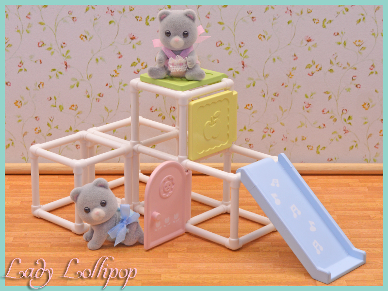 The Sylvanian babies love playing in their colourful playpens