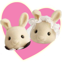 Sylvanian Families Butterglove Ivory Rabbit Wedding Couple