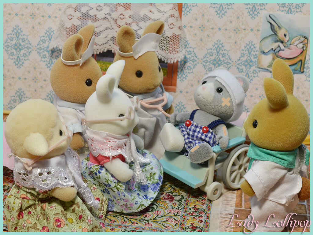 Sylvanian Families nurses tending to patient
